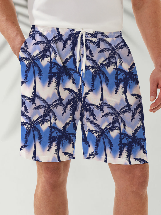 Moisture Wicking Gradient Coconut Tree Casual Shorts