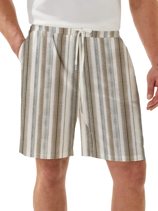 Moisture Wicking Striped Casual Shorts