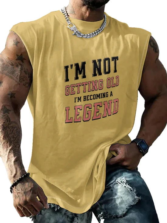 Mens Crewneck Tank Tops Im Not Old Im Legend Beach Sleeveless Shirt
