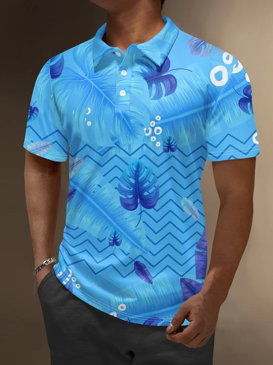 Moisture Wicking Hawaiian Coconut Tree Geometry Golf Polo