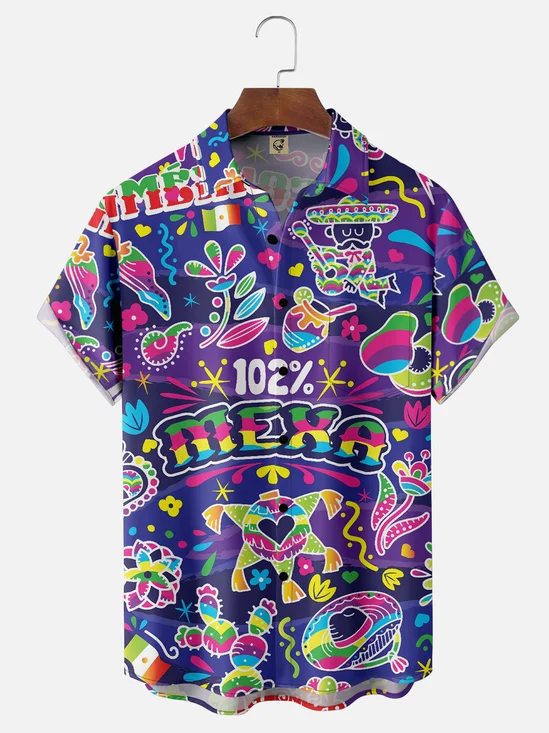 Moisture-wicking Cinco de Mayo Mexican Culture Chest Pocket Casual Shirt