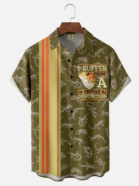 Moisture-wicking I Suffer From A Reptile Dysfunction Chest Pocket Bowling Shirt