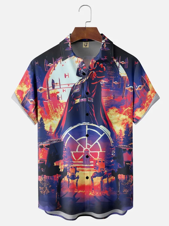 Moisture Wicking Star Wars Warrior Chest Pocket Hawaiian Shirt