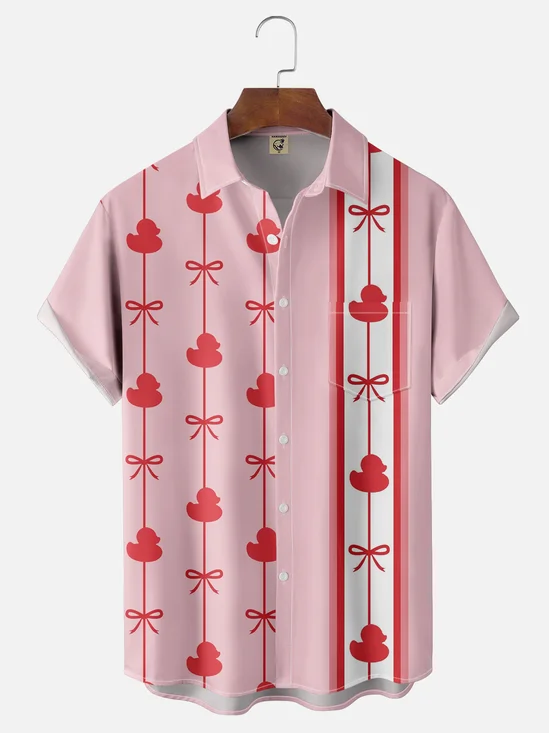 Moisture-wicking Duck Chest Pocket Bowling Shirt