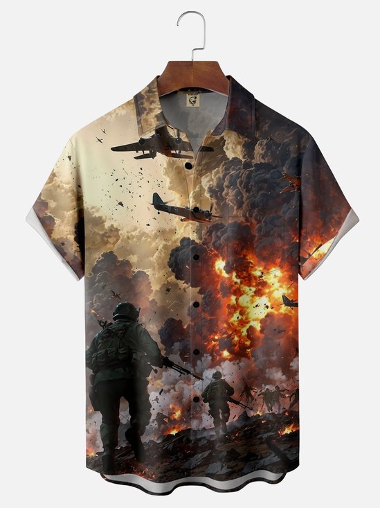 Moisture-wicking Memorial Day God Bless the U.S. Army Chest Pocket Casual Shirt