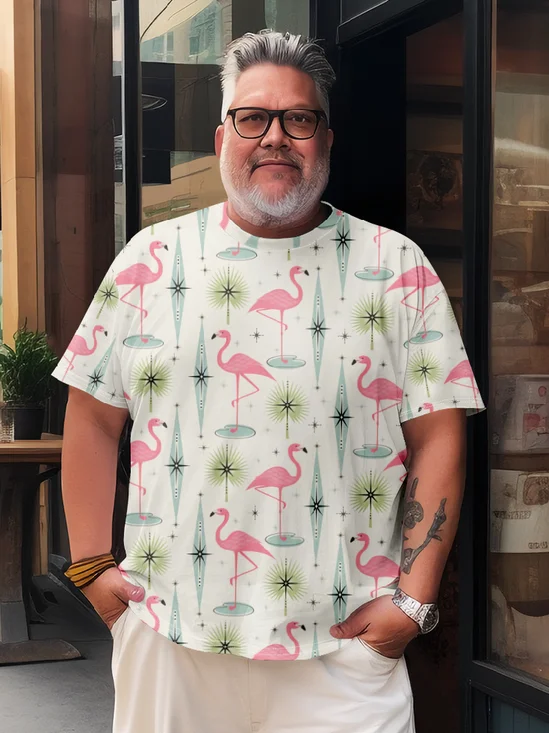 Mid-century Geometric Flamingo T-Shirt