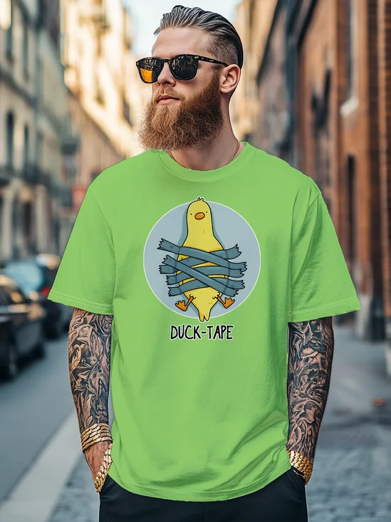 Men's Fun "DUCK-TAPE" Avant-garde Multicolor Fit T-shirts