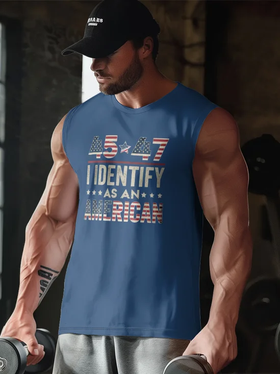 Mens Crewneck Tank Tops 45 47 American Beach Sleeveless Shirt