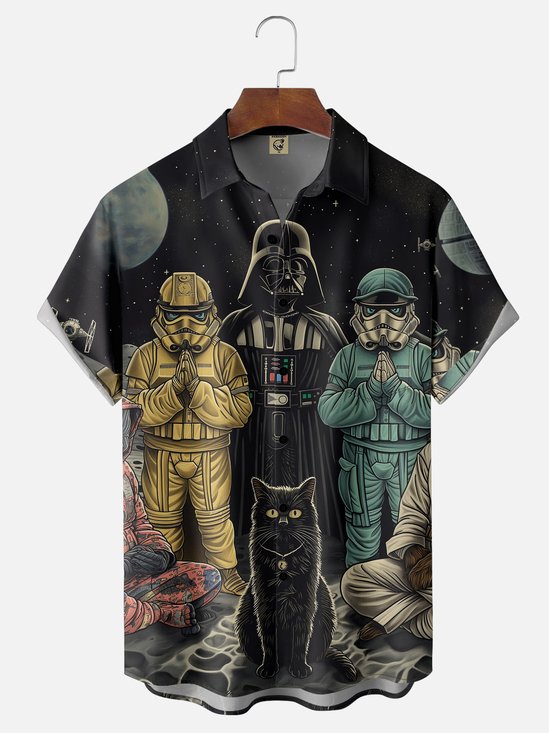 Moisture Wicking Star Wars Chest Pocket Hawaiian Shirt