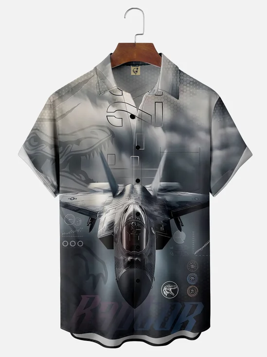Moisture-wicking Memorial Day Air Force Patriotic Chest Pocket Casual Shirt