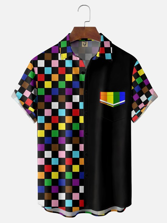 Moisture-wicking LGBT Pride Month Chest Pocket Casual Shirt