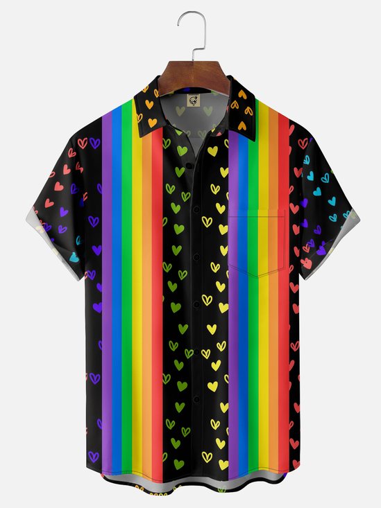 Moisture-wicking LGBT Pride Month Chest Pocket Casual Shirt