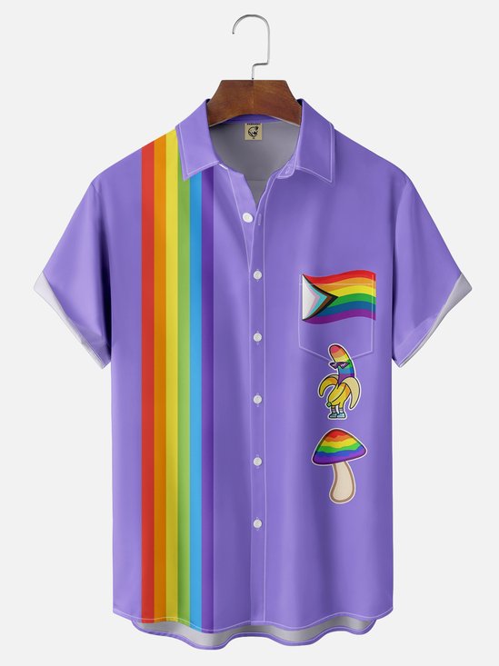 Moisture-wicking LGBT Pride Month Chest Pocket Casual Shirt