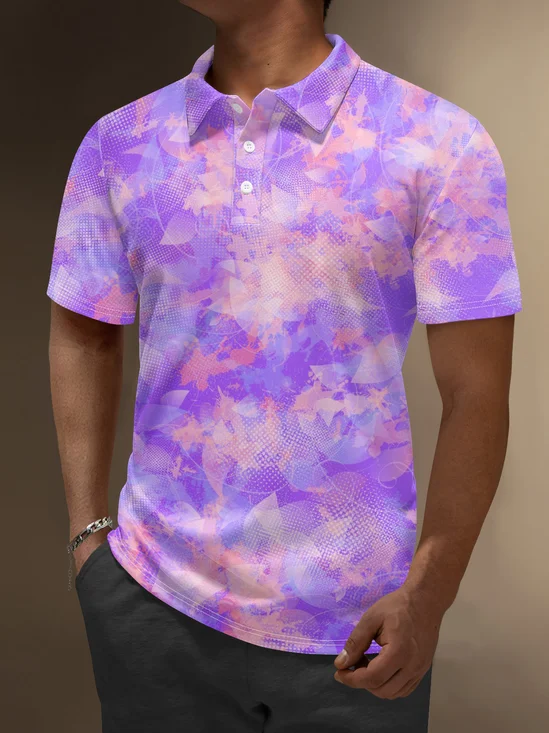 Moisture Wicking Artistic Abstract Gradient Colors Golf Polo