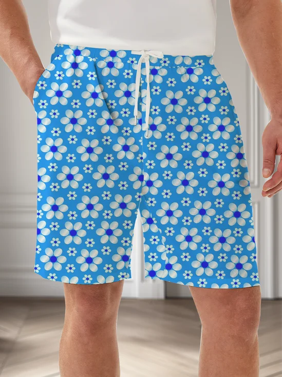 Moisture Wicking Floral Casual Shorts