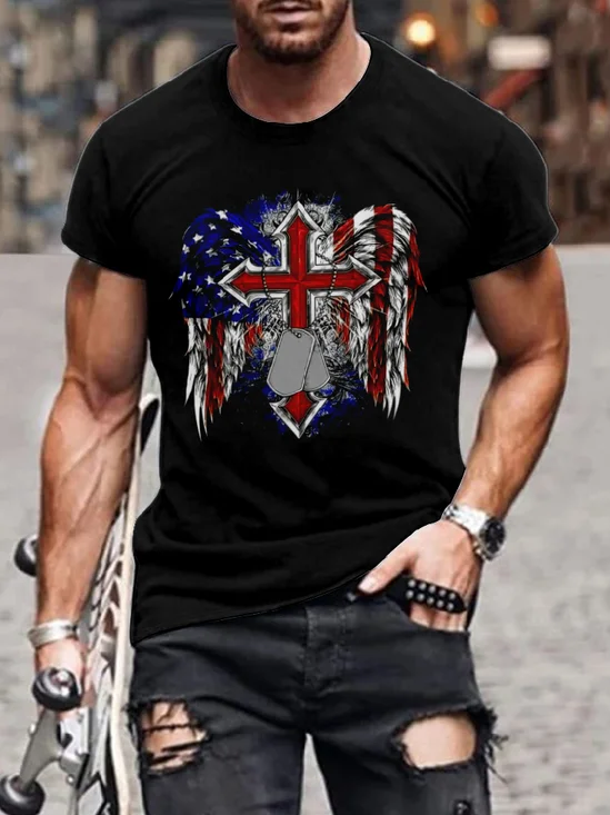 Memorial Day Flag Soldier Tag T-Shirt