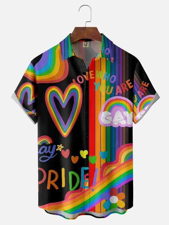 Moisture-wicking LGBT Pride Month Chest Pocket Casual Shirt