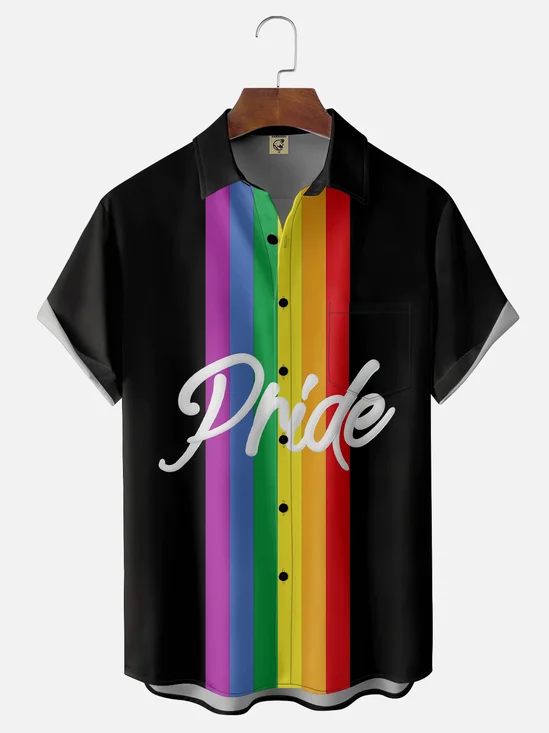 Moisture-wicking LGBT Pride Month Chest Pocket Casual Shirt