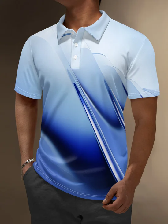 Moisture Wicking Artistic Abstract Gradient Colors Golf Polo