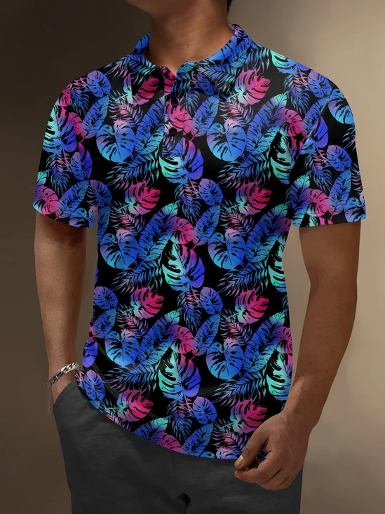 Moisture Wicking Hawaiian Coconut Tree Gradient Pattern Golf Polo
