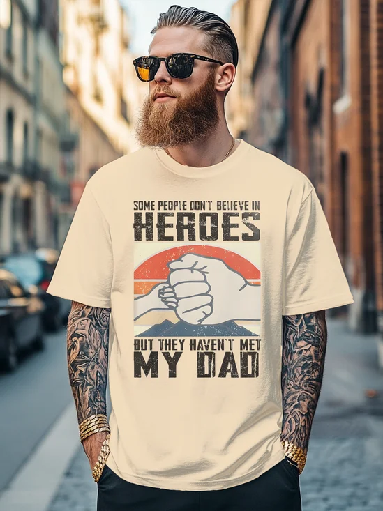Men's Happy Father's Day Art Slogan Fitted T-shirts