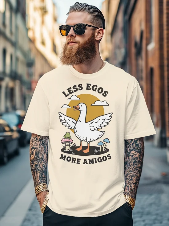 Men's Funny Goose Slogan Fitted T-shirts