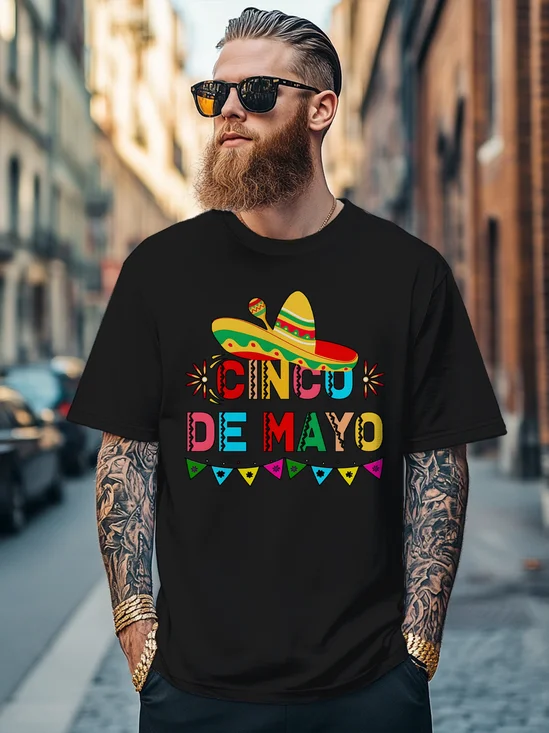 Men's Cinco de Mayo Mexican Slogan Art Fitted T-shirts