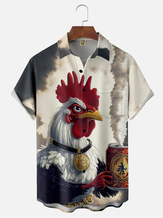Moisture-wicking Chicken Chest Pocket Casual Shirt