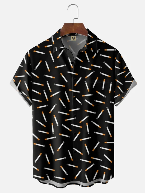 Moisture Wicking Smoke Chest Pocket Hawaiian Shirt