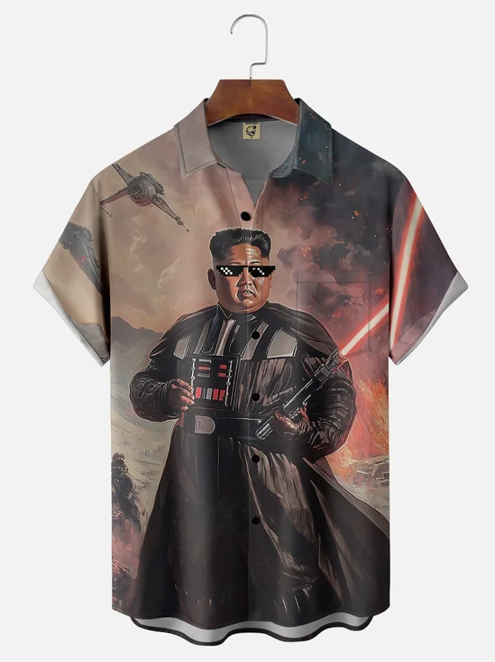 Moisture-wicking Fun Star General Wars Chest Pocket Casual Shirt