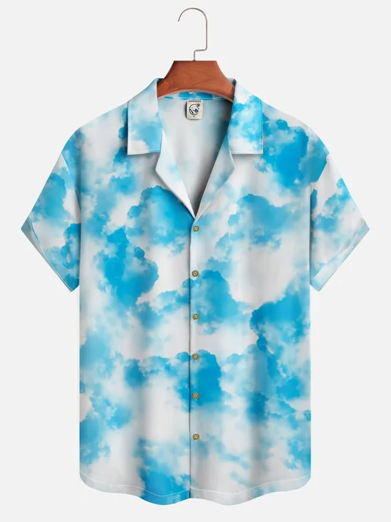 Moisture-wicking Cloud Aloha Camp Shirt