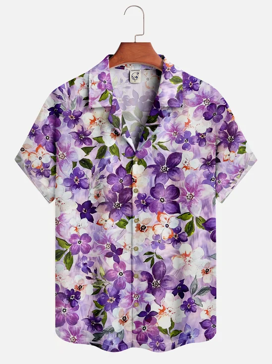 Moisture-wicking Floral Aloha Shirt