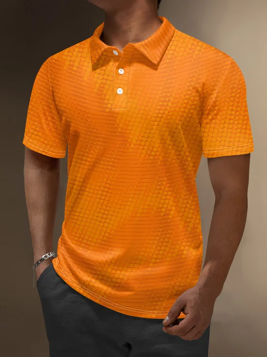 Moisture Wicking Artistic Geometric Dots Golf Polo