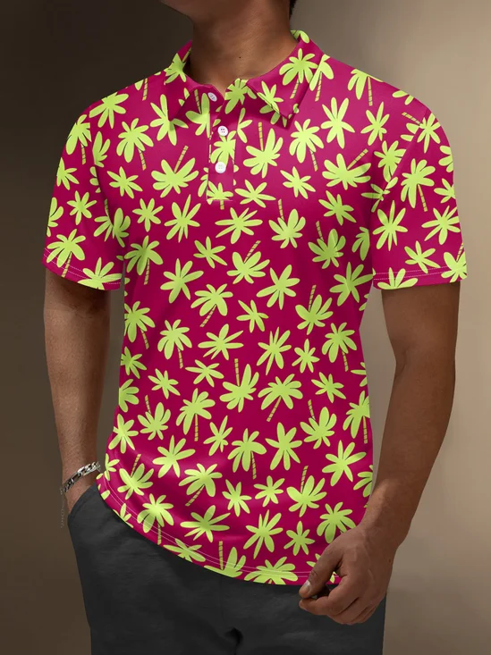 Moisture Wicking Hawaiian Coconut Trees Golf Polo