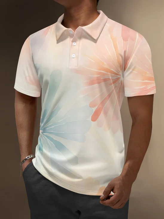 Moisture Wicking Hawaiian Flowers Golf Polo