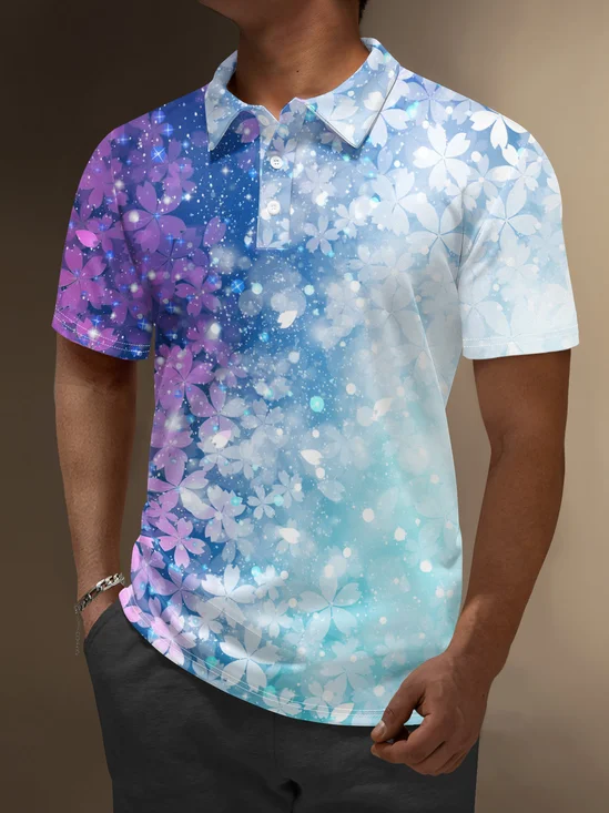 Moisture Wicking Cherry Blossom Gradient Golf Polo