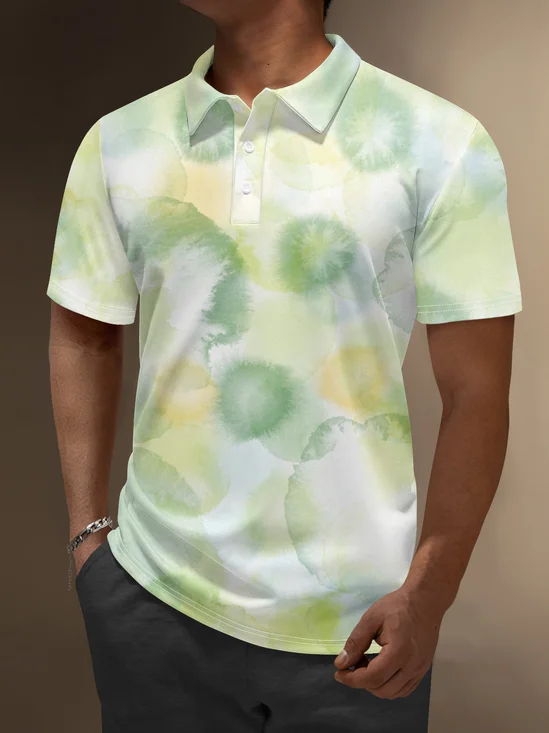 Moisture Wicking Artistic Abstract Gradient Colors Golf Polo