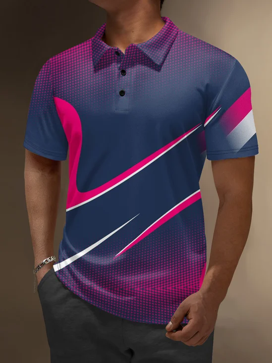 Moisture Wicking Artistic Geometric Dots Golf Polo