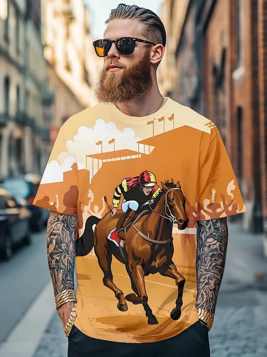Men's Art Horse Festival Fitted T-shirts