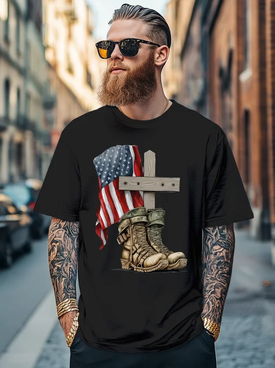 Men's American Flag Memorial Day Fitted T-shirts