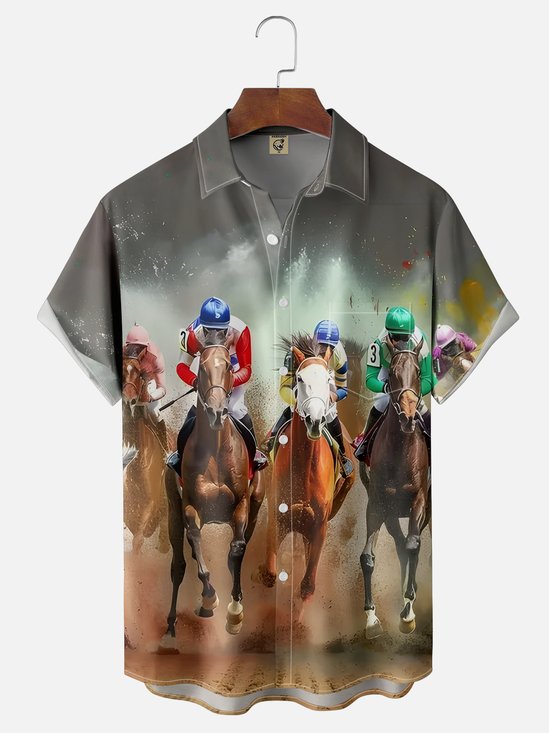 Moisture Wicking Jockey Chest Pocket Hawaiian Shirt