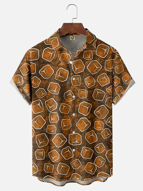 Moisture Wicking Oktoberfest Ice Cube Chest Pocket Hawaiian Shirt