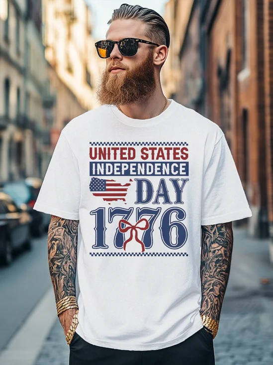 Men's Funny American Flag Independence Day Fitted T-shirts