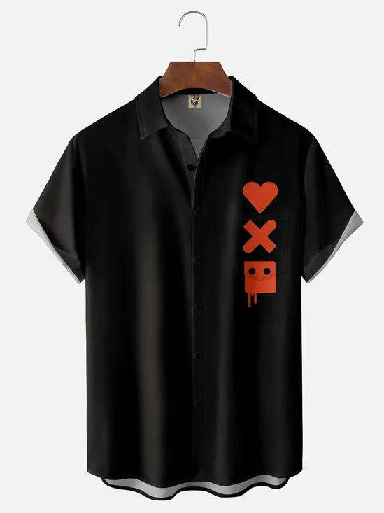 Moisture-wicking Love Death Robot Chest Pocket Casual Shirt