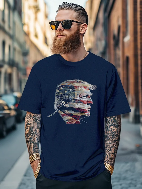 Men's Funny American Flag Trump Fitted T-shirts
