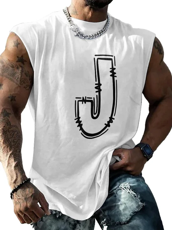 Mens Crewneck Tank Tops J For Jesus Beach Sleeveless Shirt