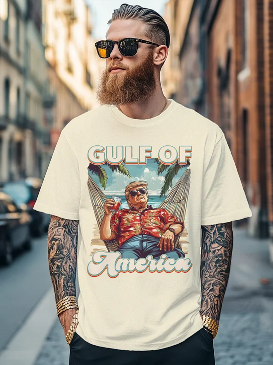 Men's Fun Gulf Of American Trump Fitted T-shirts