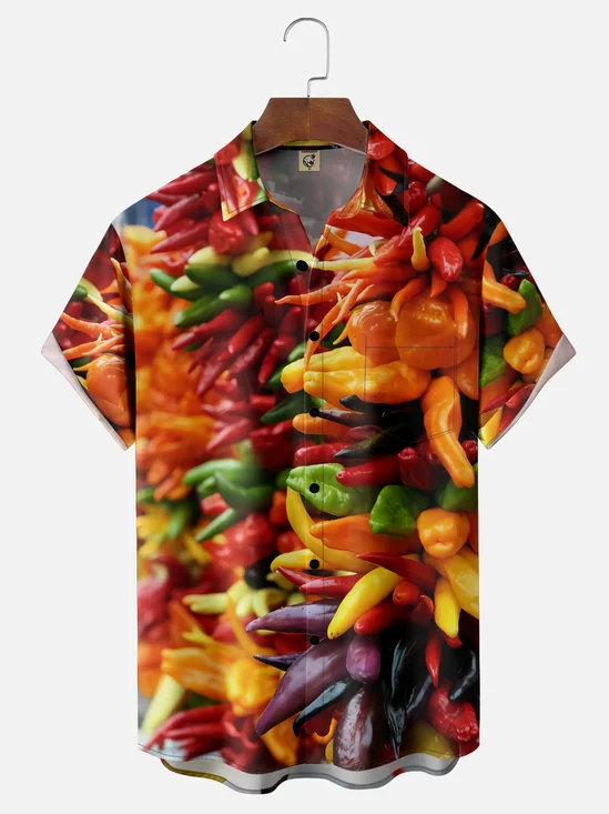 Moisture-wicking Mexican Jalapeno Pepper Chest Pocket Casual Shirt