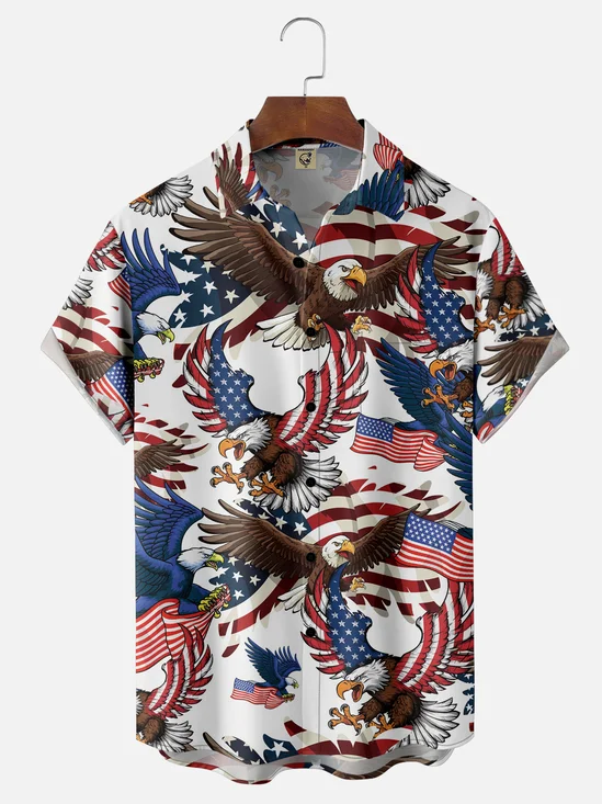Moisture-wicking American Eagle Chest Pocket Casual Shirt