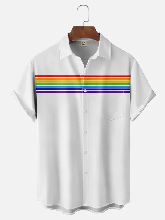 Moisture-wicking LGBT Prime Month Chest Pocket Casual Shirt